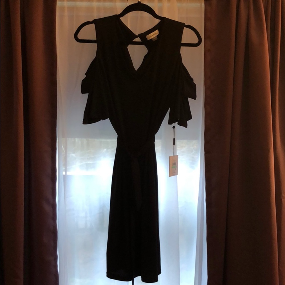 Calvin Klein Black Dress Cold Shoulder Brand New